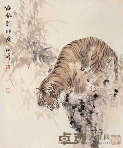 刘铜成 啸嗷乾坤图 片连框 44×37cm